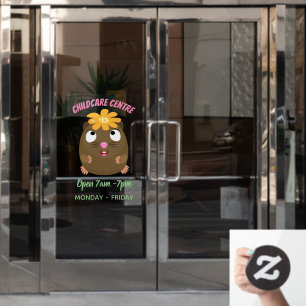 Cute guinea pig happy cartoon illustration window cling
