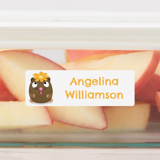 Cute guinea pig happy cartoon personalized (Affixed)