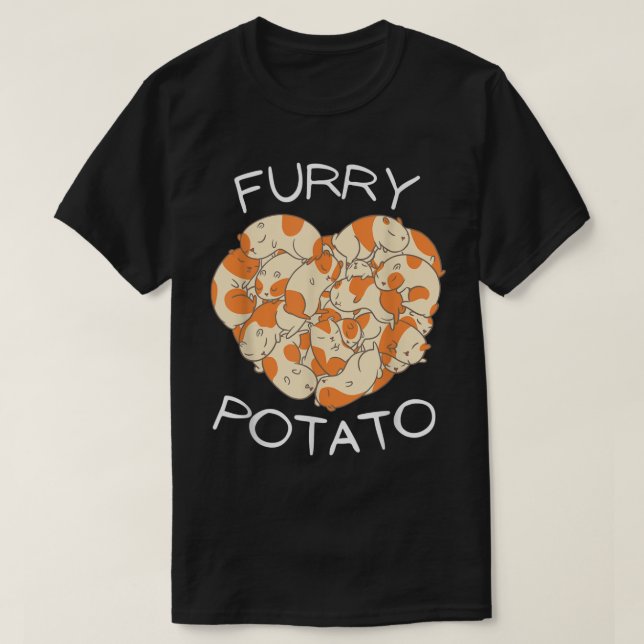 Cute Guinea Pig Heart Furry Potato Lover754  T-Shirt (Design Front)