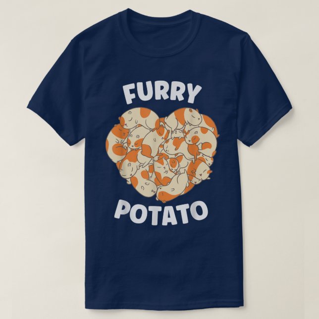 Cute Guinea Pig Heart Furry Potato Lover760  T-Shirt (Design Front)