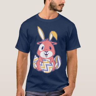 Cute Guinea pig in Easter Bunny Costume with Easte T-Shirt