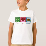 Cute Guinea Pig Kids T-Shirt<br><div class="desc">Peace Love Guinea Pigs Kids T-Shirt. A pretty peace sign,  heart,  and a cute guinea pig pet.</div>