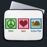 Cute Guinea Pig Laptop Sleeve<br><div class="desc">Peace Love Guinea Pigs. A pretty peace sign,  heart,  and a cute guinea pig pet.</div>