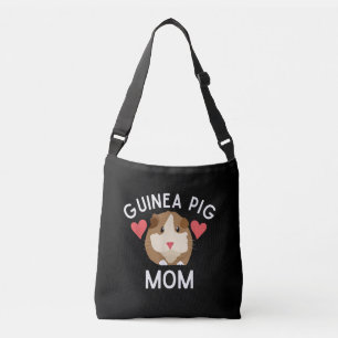 Cute Guinea Pig Mom Lover Gift Red Hearts Funny Crossbody Bag