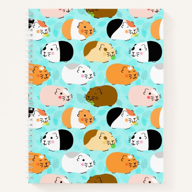 Cute Guinea Pig Pattern Notebook (Front)