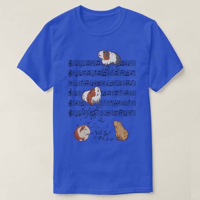 Cute Guinea Pig Playing Music Note Clef Musician A T-Shirt (Design Front)