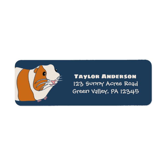 Cute Guinea Pig Return Address (Front)