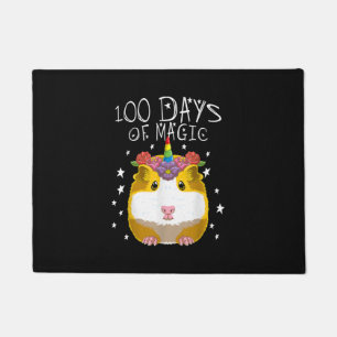 cute guinea pig unicorn 100 days of magic in schoo doormat