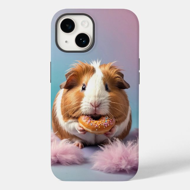 Cute Guinea Pig With Doughnut Pastel Gradient  Case-Mate iPhone Case (Back)