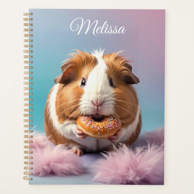 Cute Guinea Pig With Doughnut Pastel Gradient  Planner (Front)