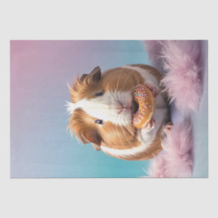 Cute Guinea Pig With Doughnut Pastel Gradient  Tissue Paper