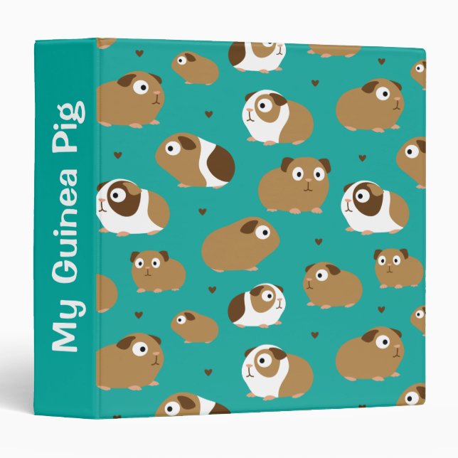 Cute Guinea Pigs 3 Ring Binder (Front/Spine)