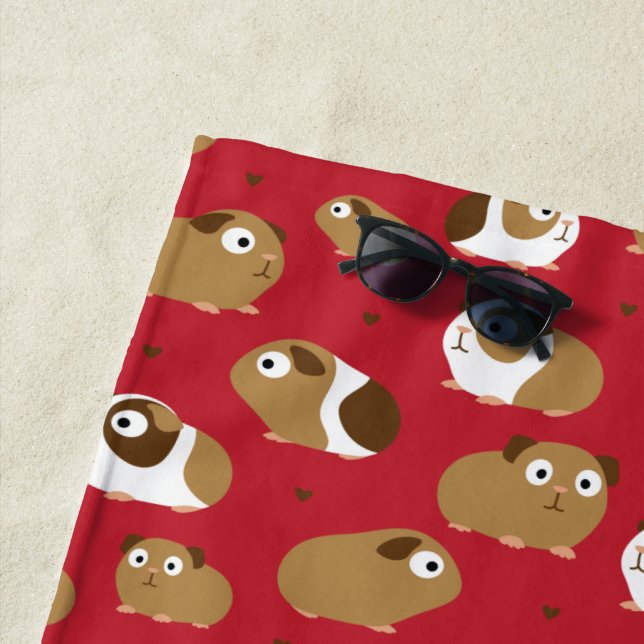 Cute Guinea Pigs Beach Towel (In Situ)