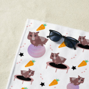 Cute Guinea Pigs Exercising Beach Towel