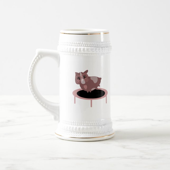 Cute Guinea Pigs Exercising Beer Stein (Left)