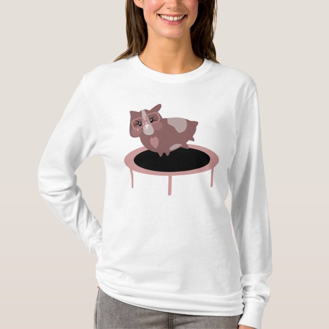 Cute Guinea Pigs Exercising T-Shirt (Front)