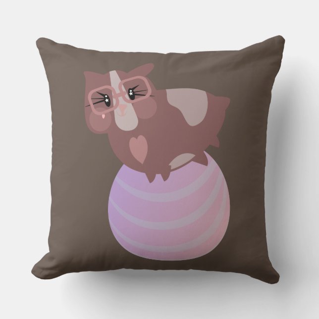 Cute Guinea Pigs Exercising Throw Pillow (Front)