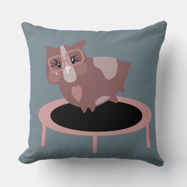 Cute Guinea Pigs Exercising Throw Pillow (Front)
