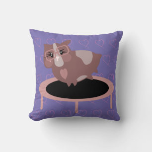 Cute Guinea Pigs Exercising Throw Pillow
