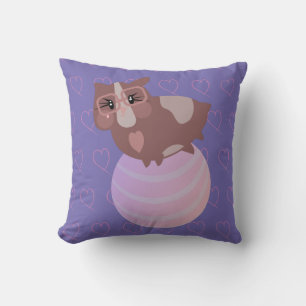 Cute Guinea Pigs Exercising Throw Pillow