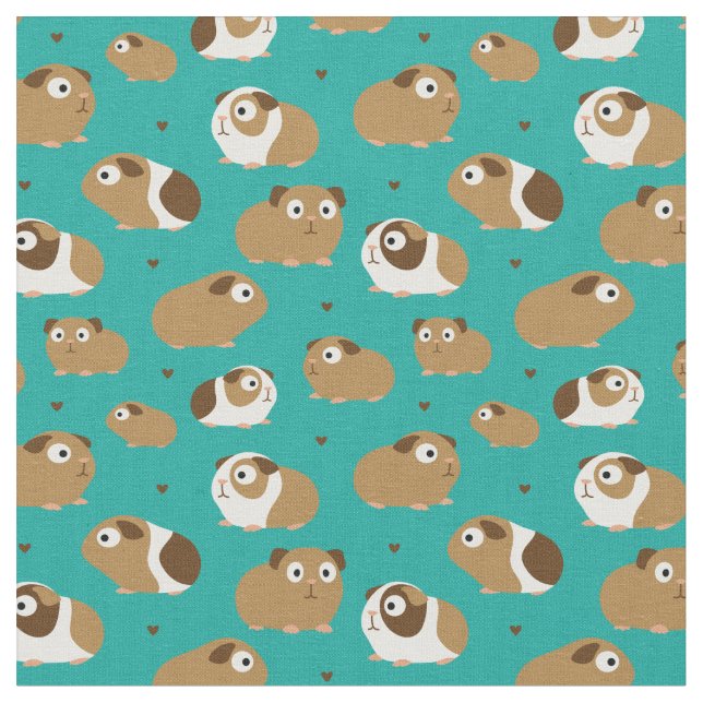 Cute Guinea Pigs Fabric (Close Up)