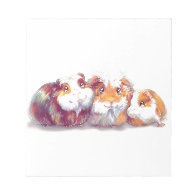 Cute Guinea Pigs Notepad (Front)