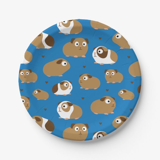 Cute Guinea Pigs Paper Plate (Front)