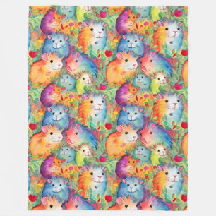 Cute guinea pigs pattern fleece blanket