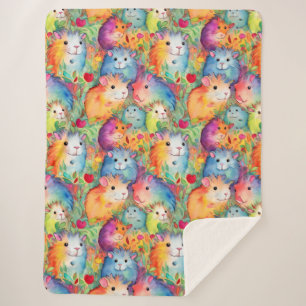 Cute guinea pigs pattern sherpa blanket