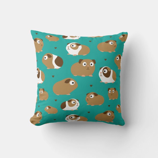 Cute Guinea Pigs Throw Pillow (Front)