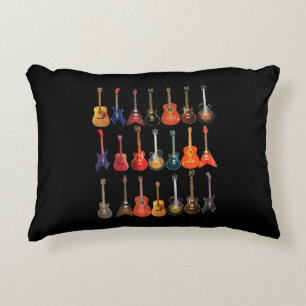 Cute Guitar Rock And Roll Musical Instruments Gift Accent Pillow