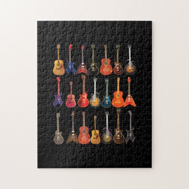 Cute Guitar Rock And Roll Musical Instruments Gift Jigsaw Puzzle (Vertical)