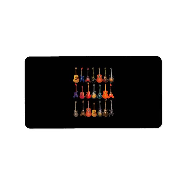 Cute Guitar Rock And Roll Musical Instruments Gift Label (Front)