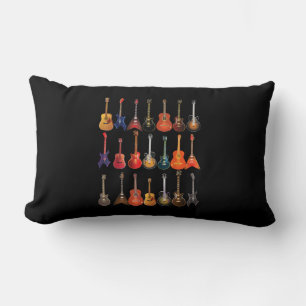 Cute Guitar Rock And Roll Musical Instruments Gift Lumbar Pillow