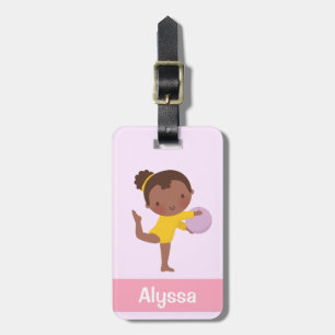 Cute Gymnast Girl with Ball Gymnastics Luggage Tag