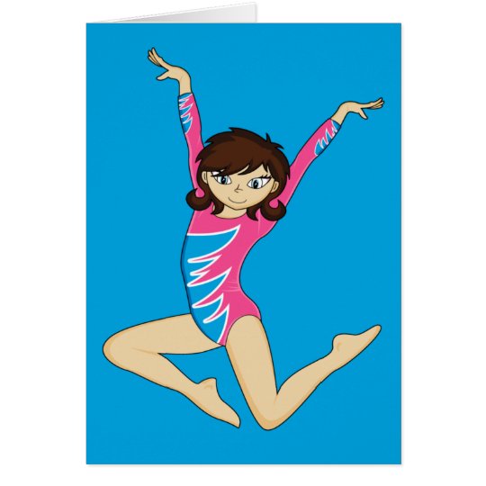 Cute Gymnast Jumping Card