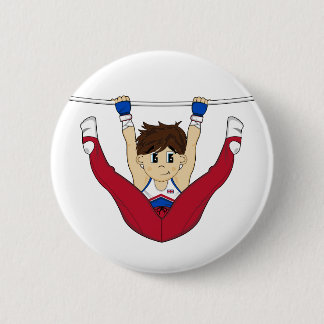 Cute Gymnast on Bar Badge 2 Inch Round Button