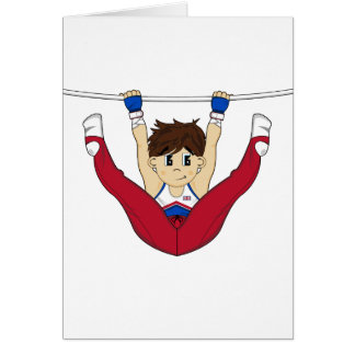 Cute Gymnast on Bar Card