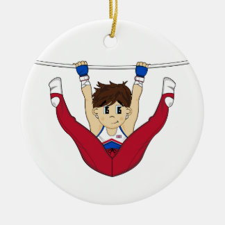 Cute Gymnast on Bar Ornament
