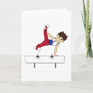 Cute Gymnast on Horse Card