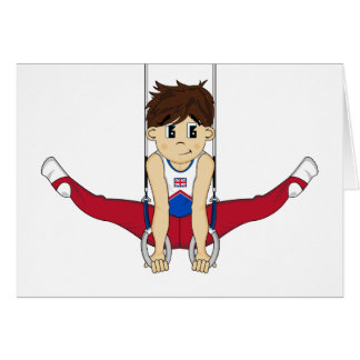 Cute Gymnast on Rings Card