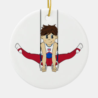 Cute Gymnast on Rings Ornament