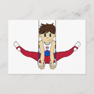 Cute Gymnast on Rings RSVP Card