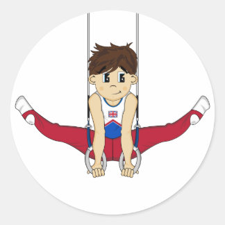 Cute Gymnast on Rings Sticker