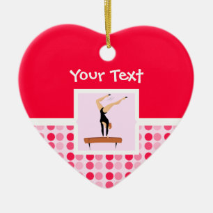 Cute Gymnastics Balance Beam Ceramic Ornament