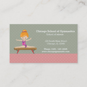 Cute gymnastics girl business card
