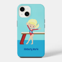 Cute Gymnastics Girl Personalized Blonde Gymnast