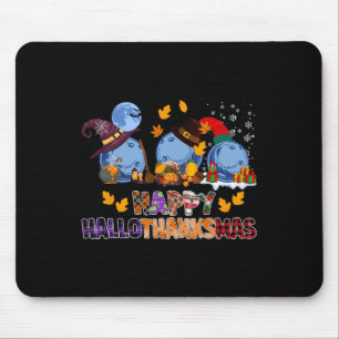Cute Hallothanksmas Bowling Halloween Thanksgiving Mouse Pad