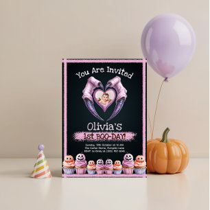 Cute Halloween 1st Birthday Invitation