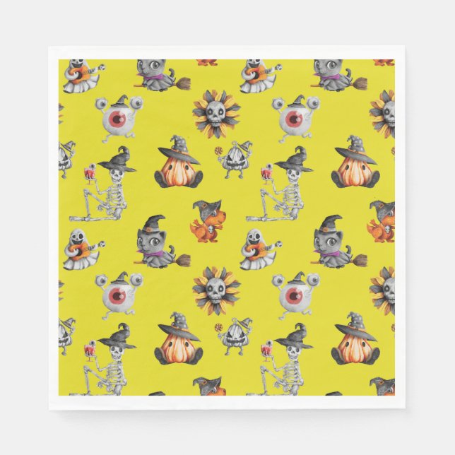Cute Halloween all-over design Napkin (Front)